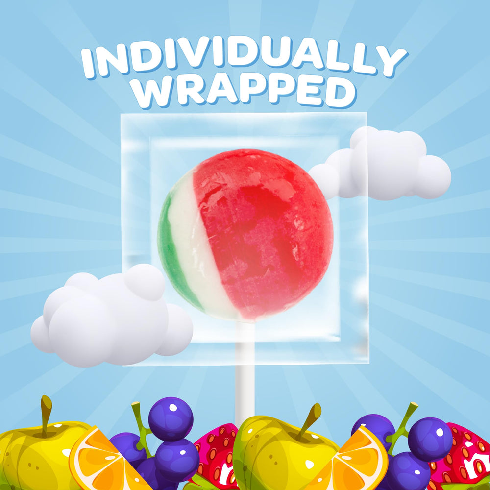 Assorted fruit flavors from FUNTASTY lollipops for diverse taste options.