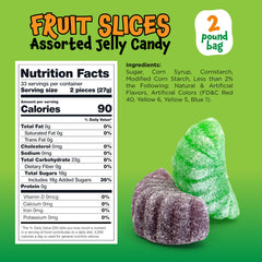 FUNTASTY Fruit Slices unwrapped wedges close-up, showing soft jelly texture.