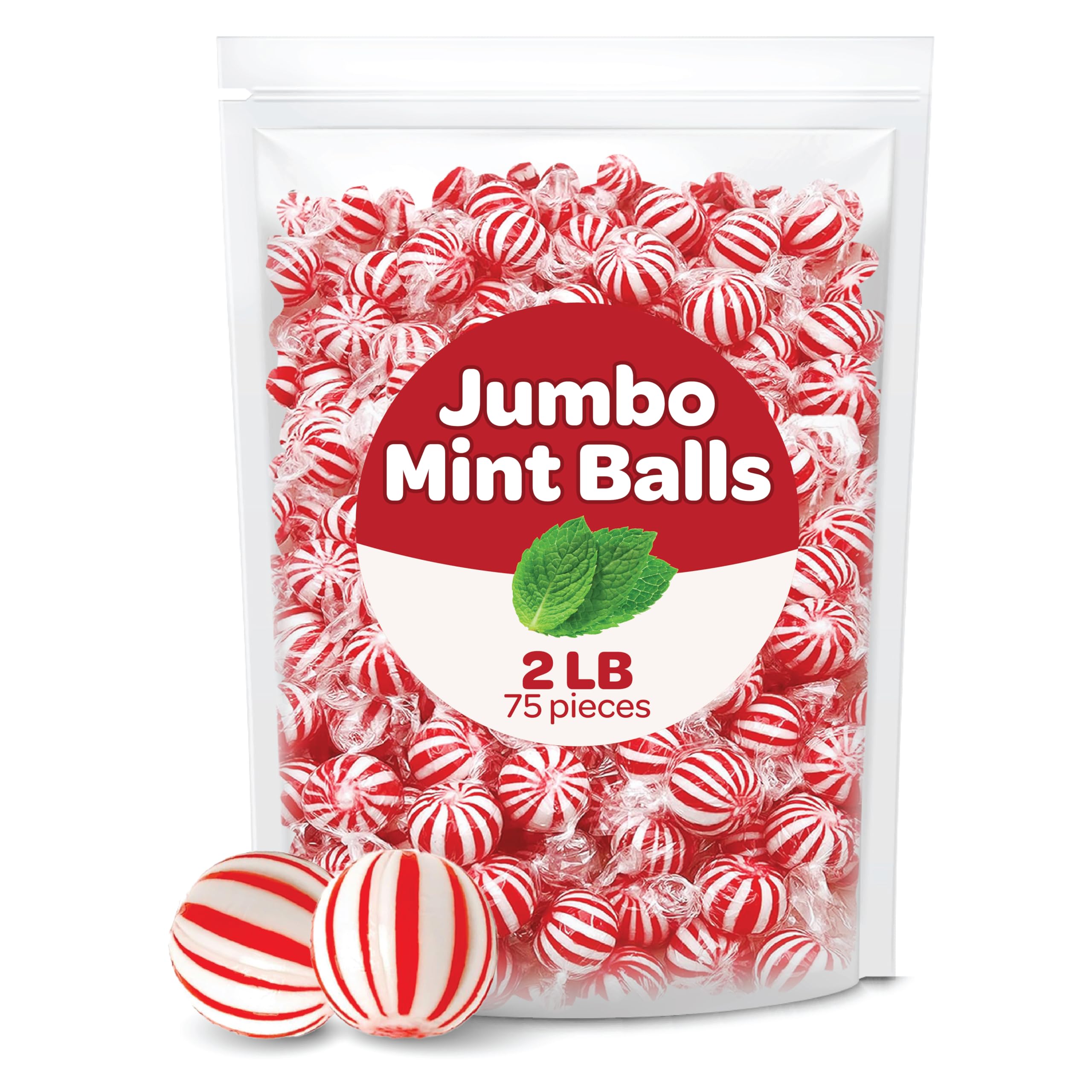 FUNTASTY Mint Balls in a jar display for delightful palate refreshment.