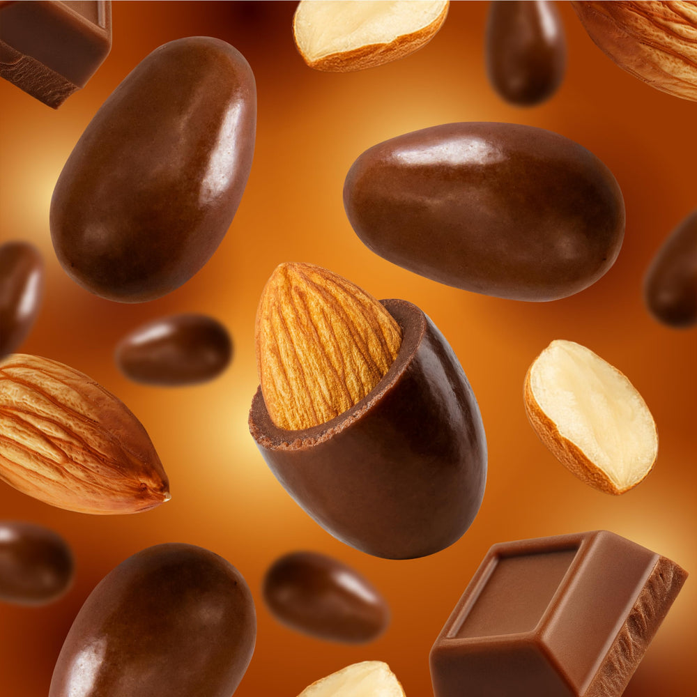 FUNTASTY almonds as a parfait topping for a creamy dessert crunch.