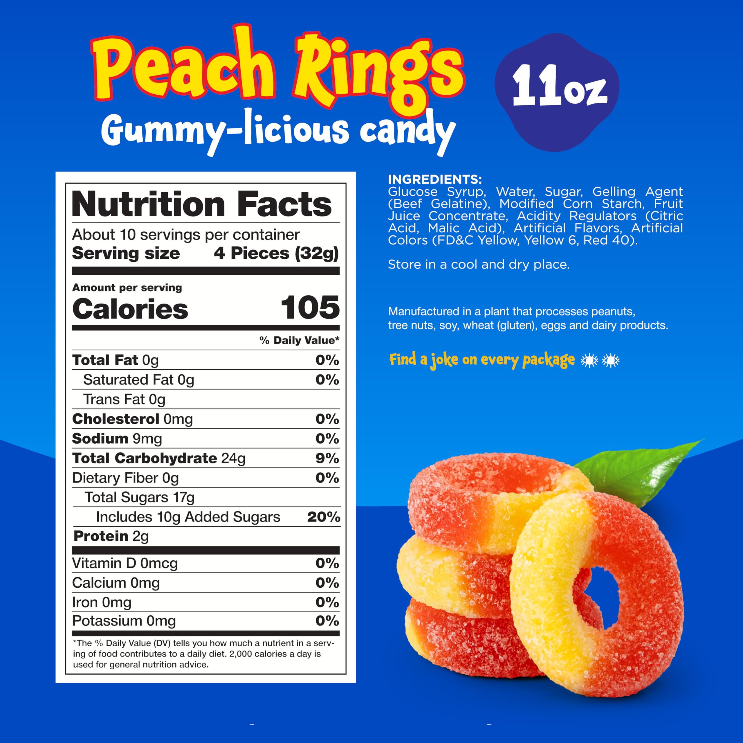 FUNTASTY Peach Rings sugar-dusted close-up highlights tangy-sweet notes.