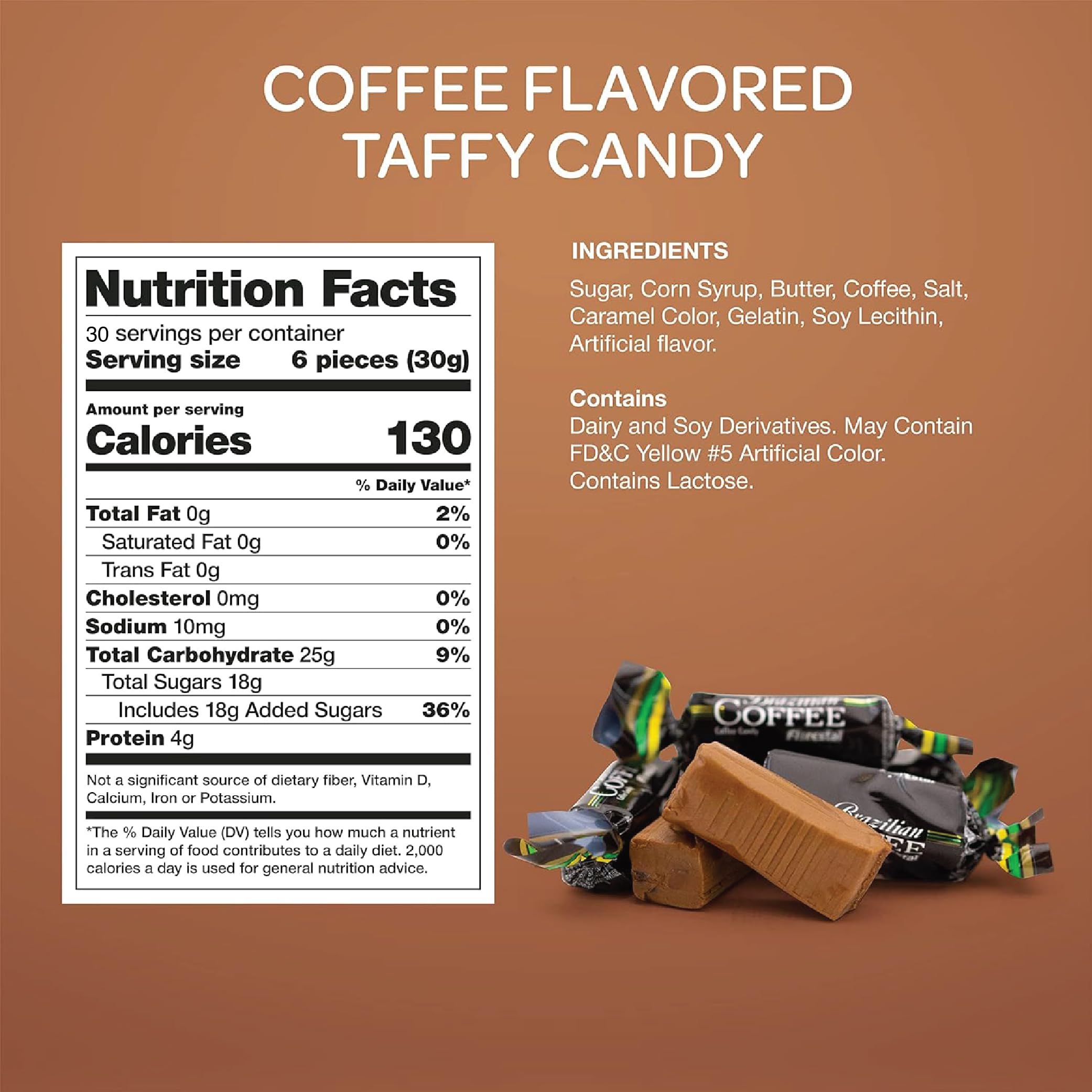 FUNTASTY soft coffee taffy close-up highlighting smooth texture and aroma.