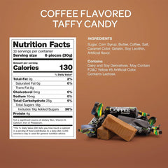 FUNTASTY soft coffee taffy close-up highlighting smooth texture and aroma.