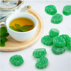 FUNTASTY Spearmint Leaves Candy in a gift basket, great for gifting.