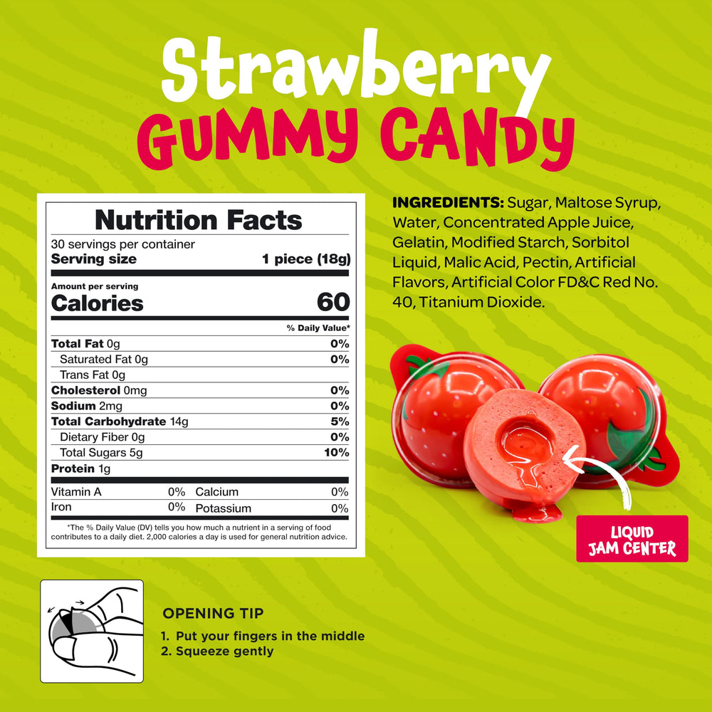 FUNTASTY cross-section shows a juicy jam center in each Gummy Ball.