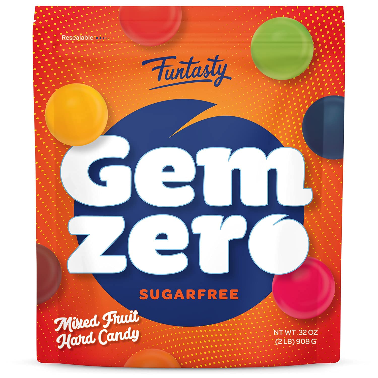 FUNTASTY sugar-free peppermint candy close-up for fresh breath breaks