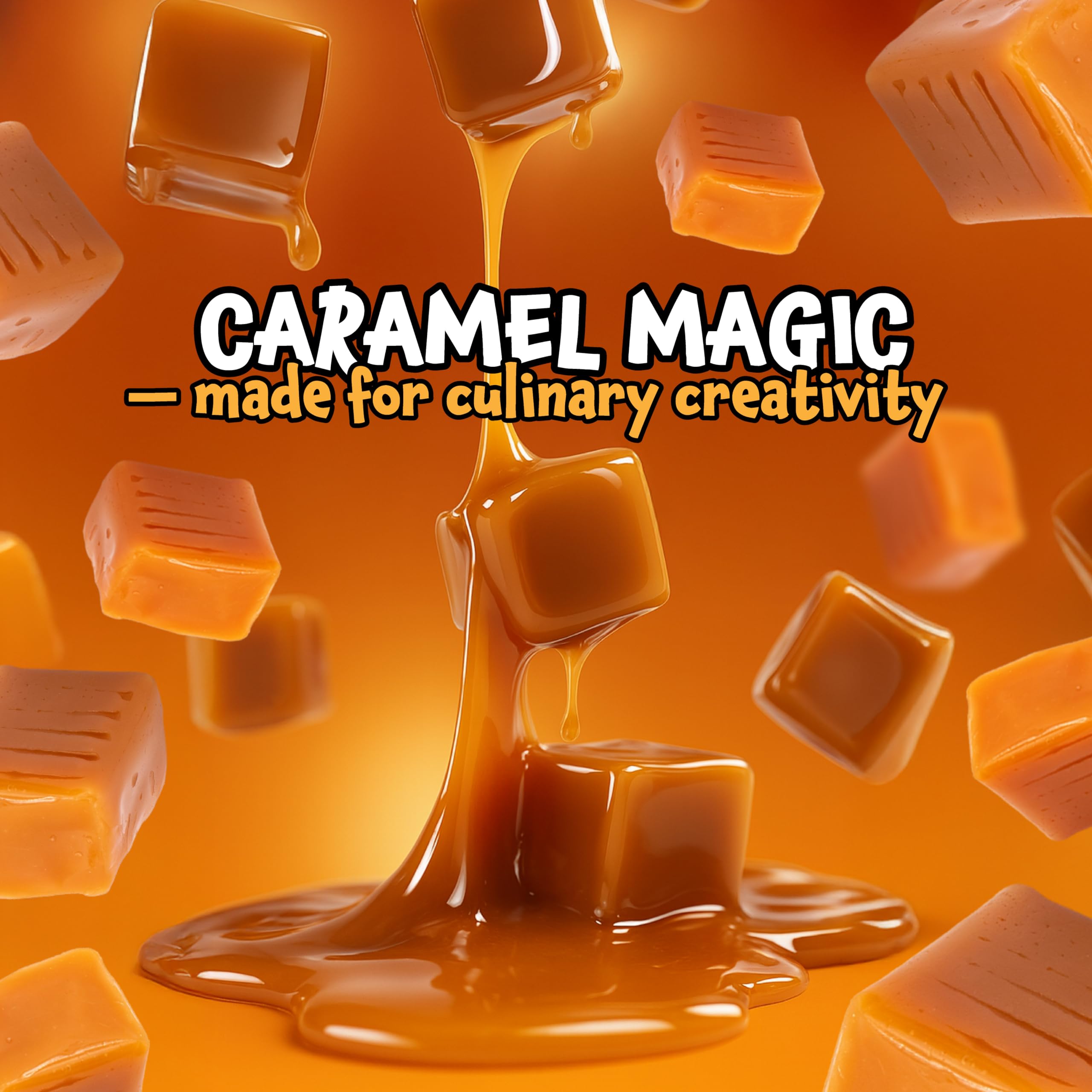 FUNTASTY vanilla caramel cubes close-up, creamy texture.