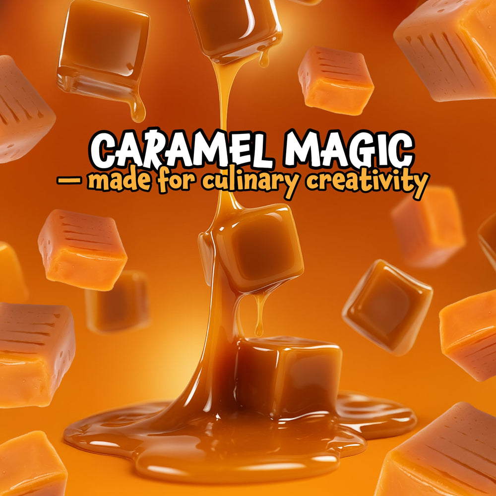FUNTASTY vanilla caramel cubes close-up, creamy texture.