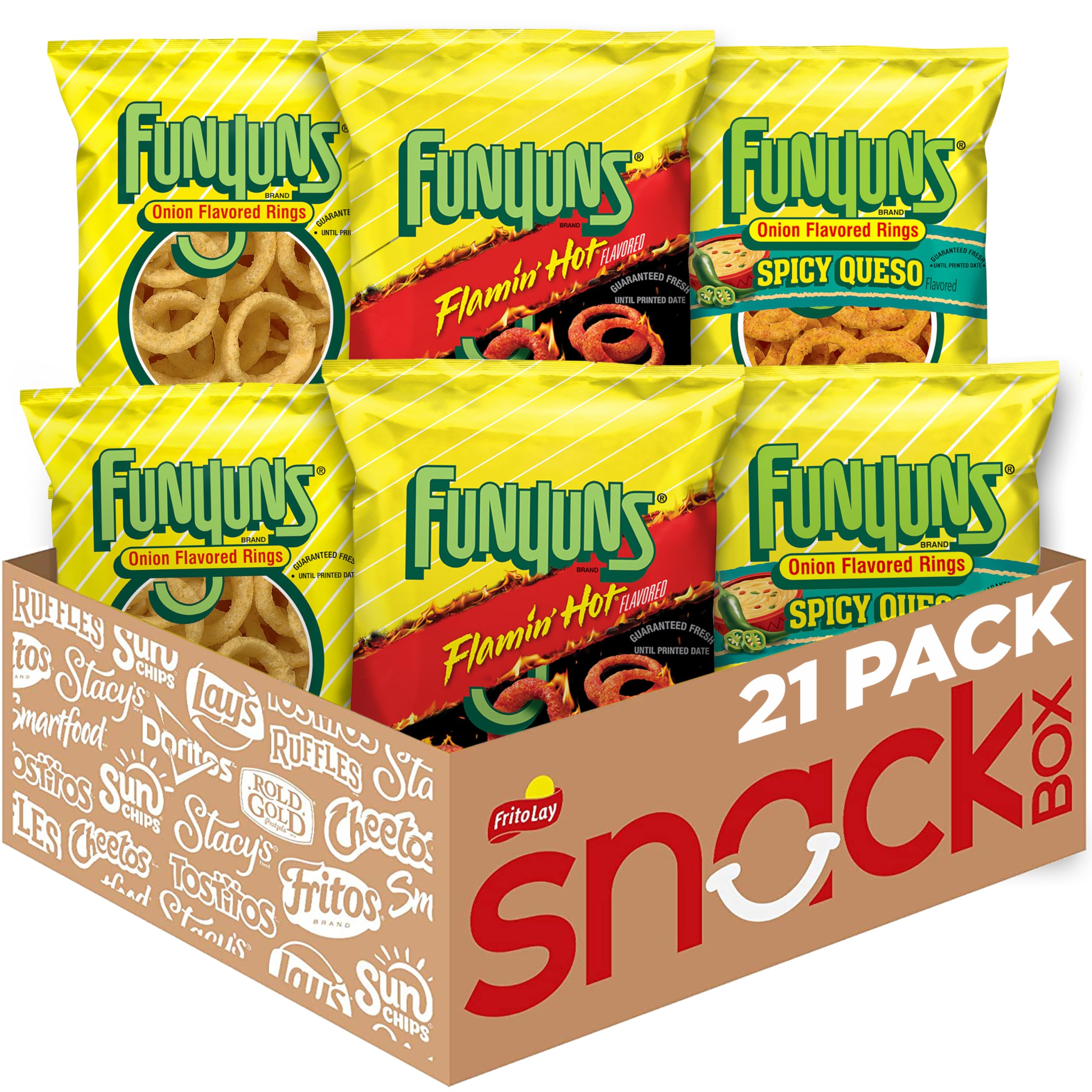 Funyuns Onion Rings Original pack-21 product shot for convenient snacking.
