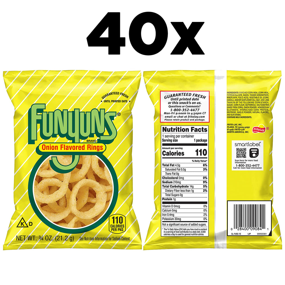 Funyuns snack bags open close-up, ideal for parties and shareable bites