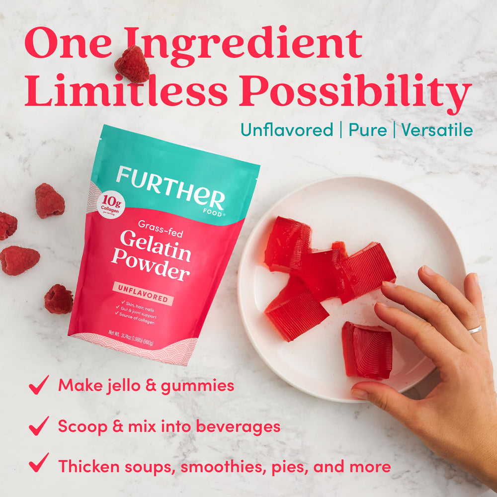 Further Food Premium Gelatin Powder dessert usage; adds natural thickness to puddings.