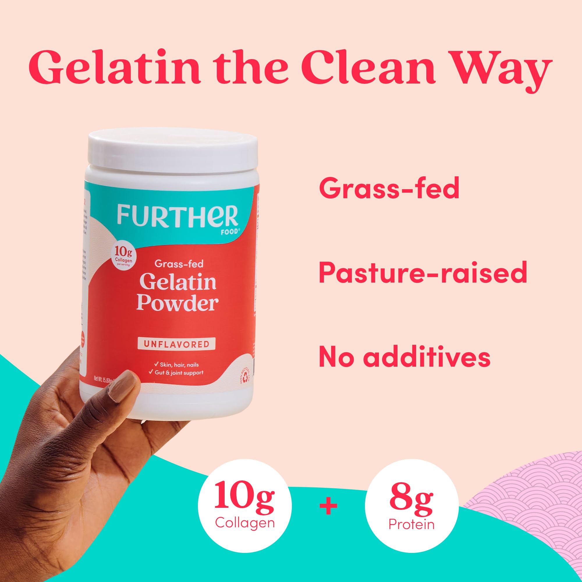 Further Food gelatin powder dissolving in liquid demonstrates easy kitchen integration.