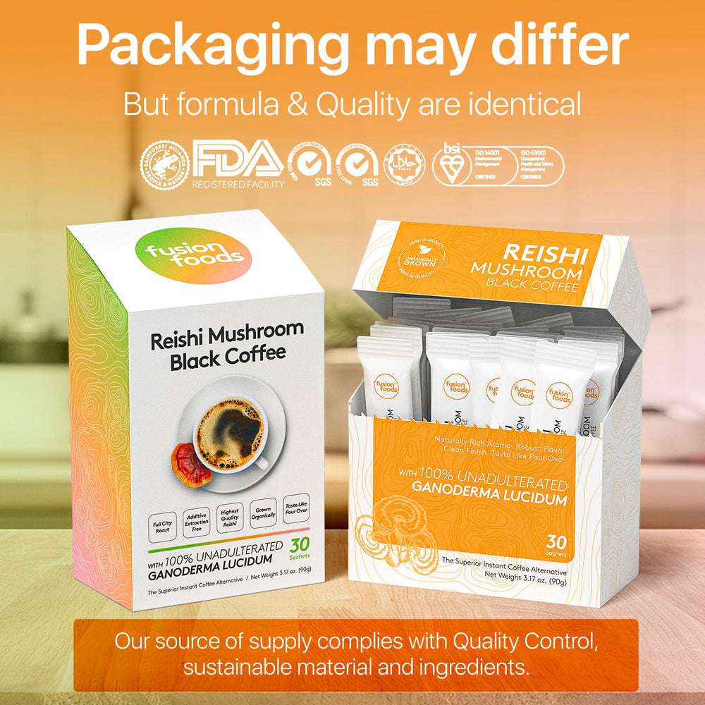 Fusion Foods Reishi mushroom Ganoderma closeup highlights natural extract quality.