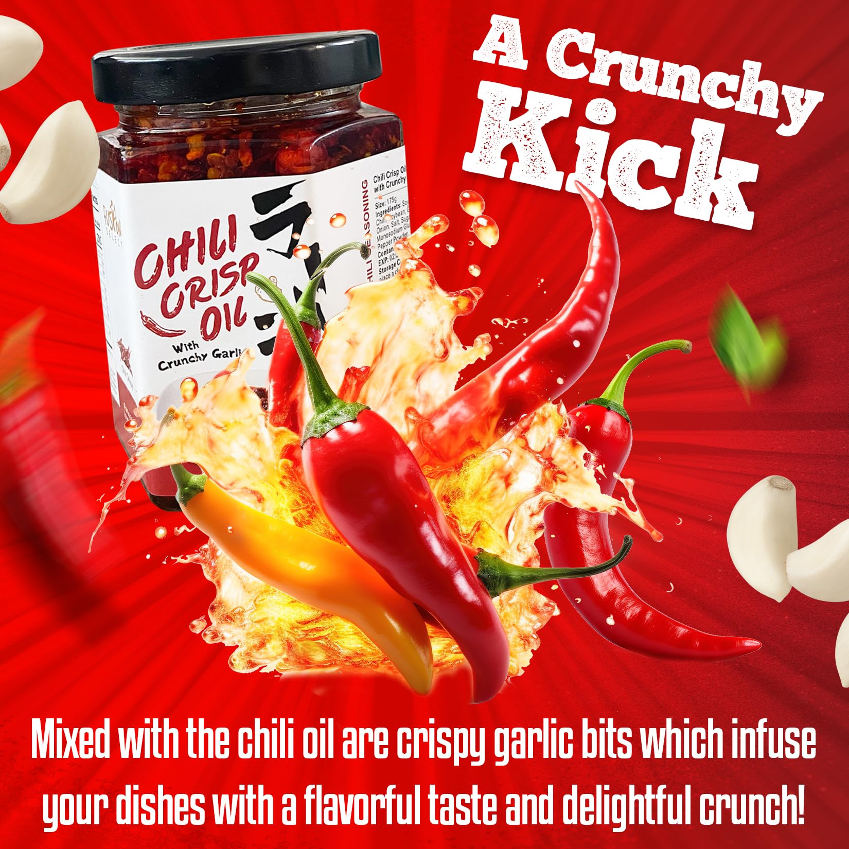 Fusion Select 175g chili crisp oil in stir-fry pan for sizzling, vibrant dishes