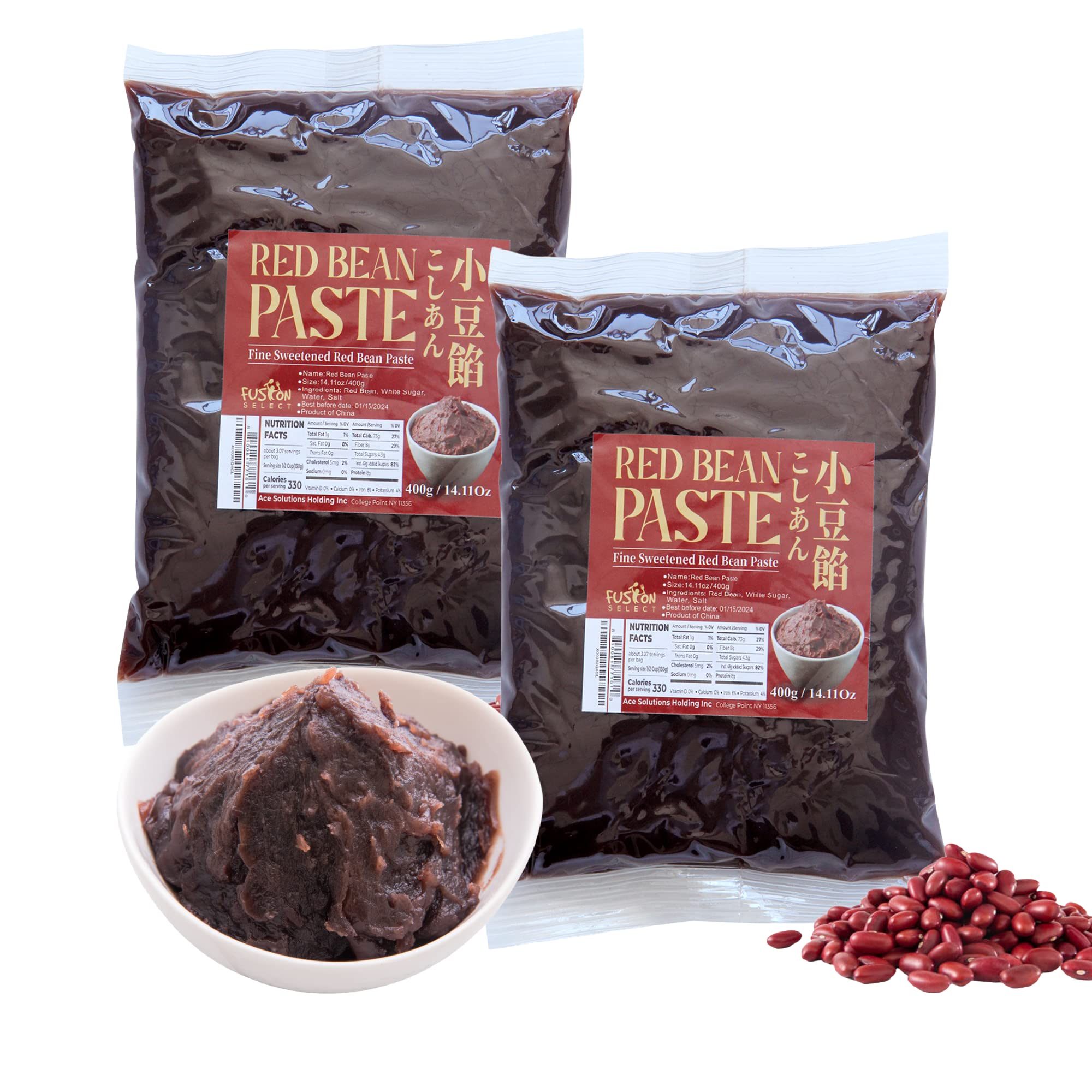Fusion Select red bean paste close-up shows silky texture ideal for mochi fillings.