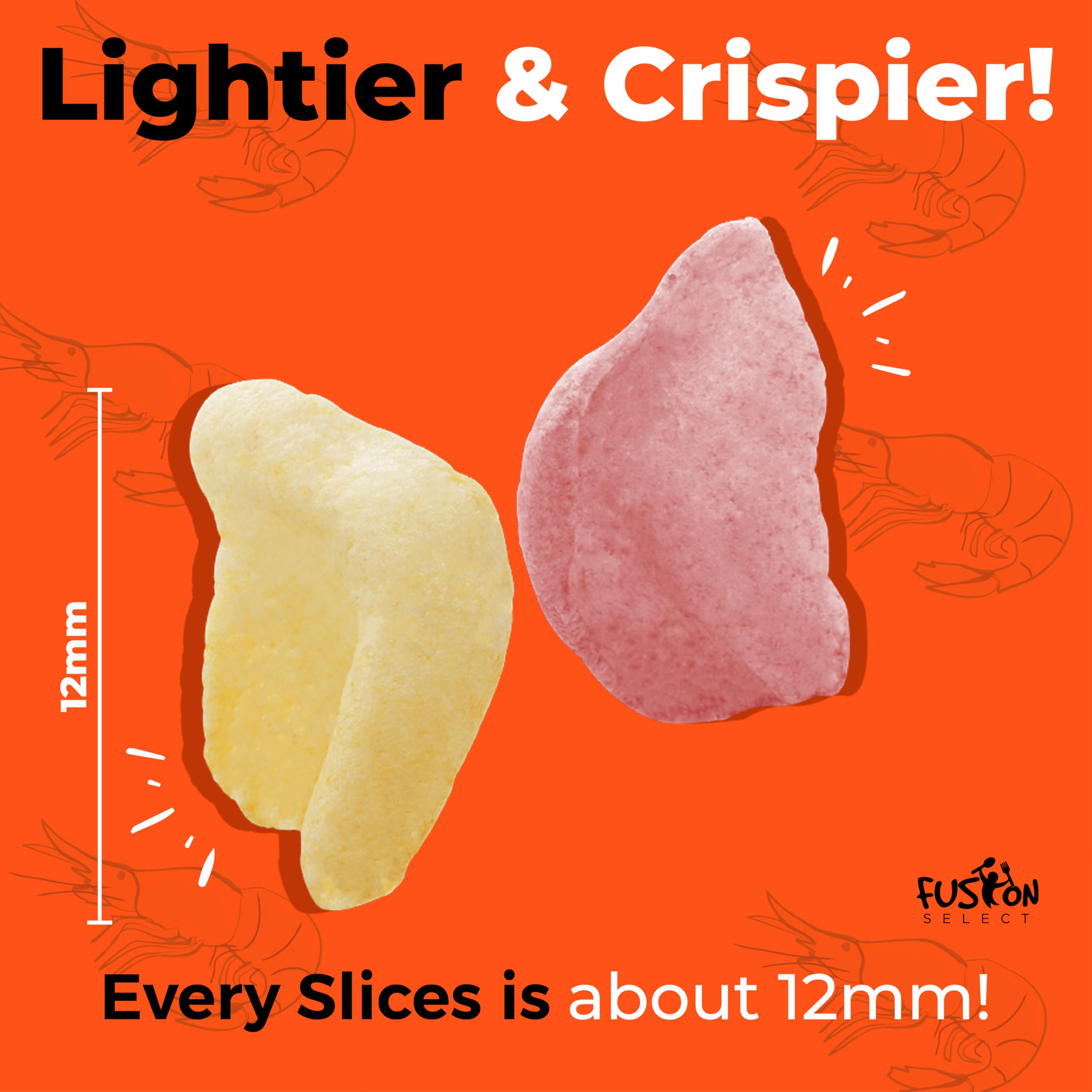 Fusion Select 8oz prawn crackers pack, ready-to-cook convenience