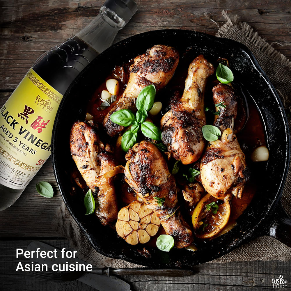 Fusion Select Chinese Black Vinegar being added to soup for depth and aroma