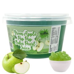 Fusion Select Boba Bursting Pearls Green Apple close-up for vibrant tea toppings