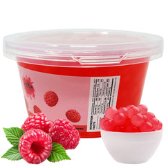 Fusion Select Bobaz popping pearls close-up reveal juicy center that bursts with flavor.