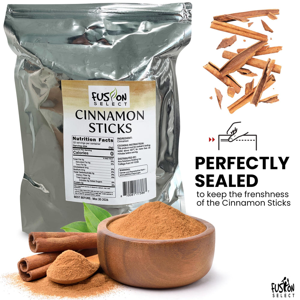 Fusion Select cinnamon sticks grate easily for baking and desserts