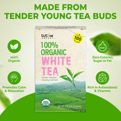 Close-up buds in Fusion Select white tea reveal natural color and aroma.