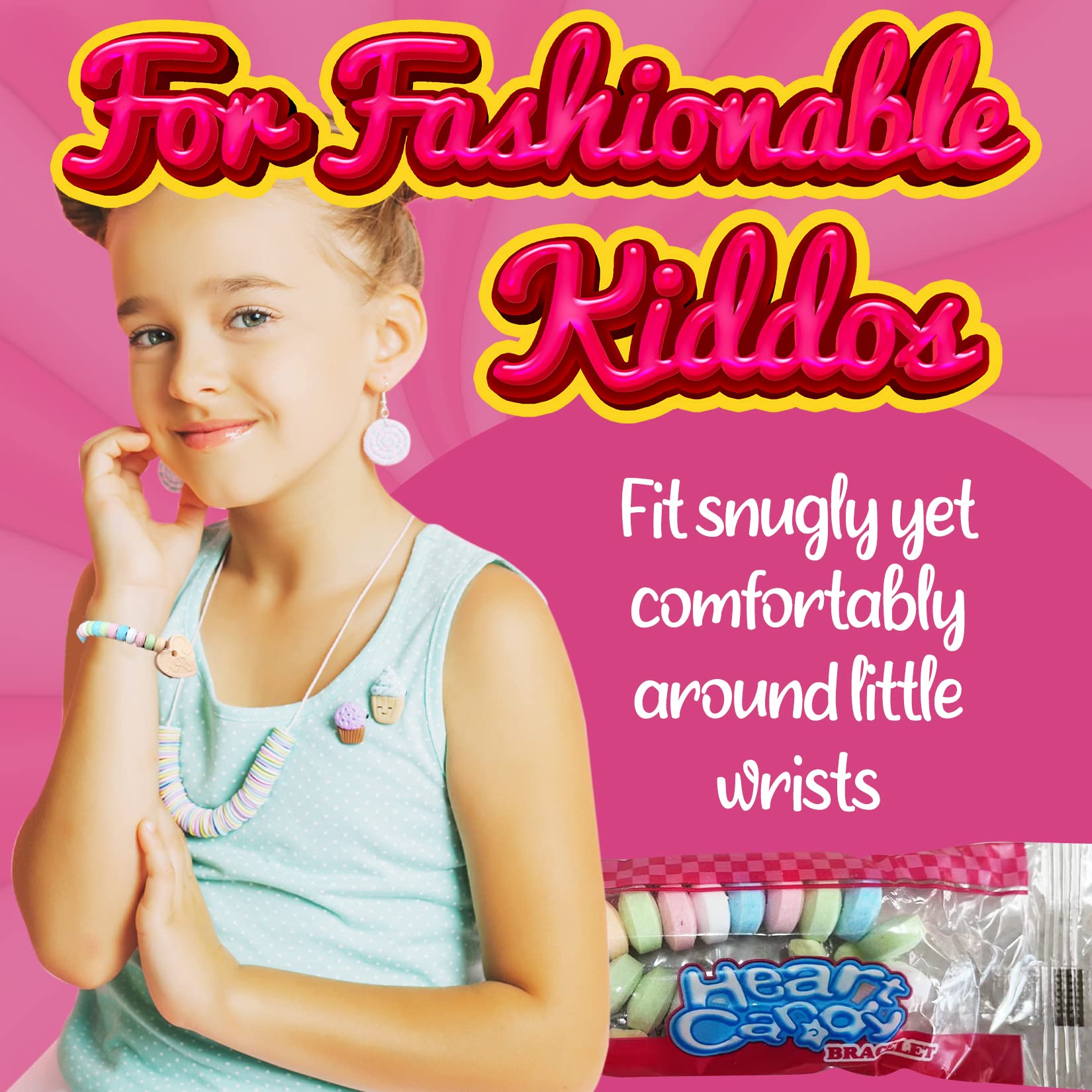 Bracelet worn as accessory, then enjoyed as fruit-flavored candy.