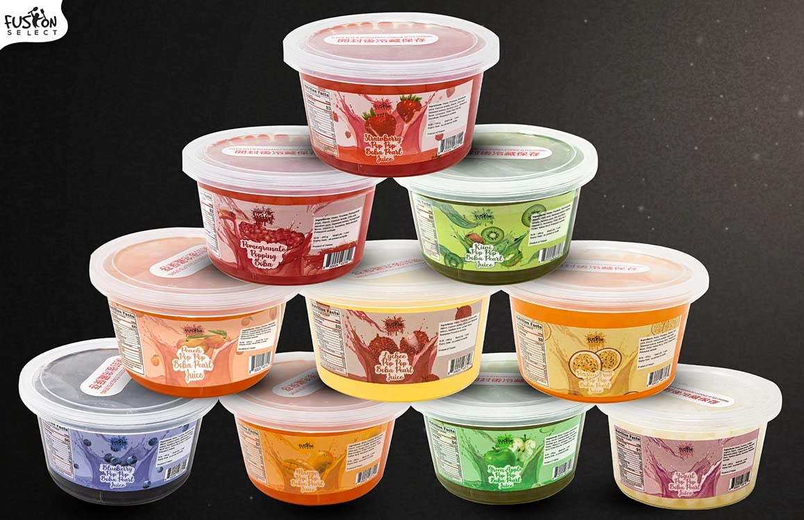Fusion Select fruit tea toppings ready to elevate beverages with real fruit flavor.