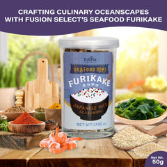Fusion Select Furikake seaweed-bonito flakes atop noodles for richer aroma