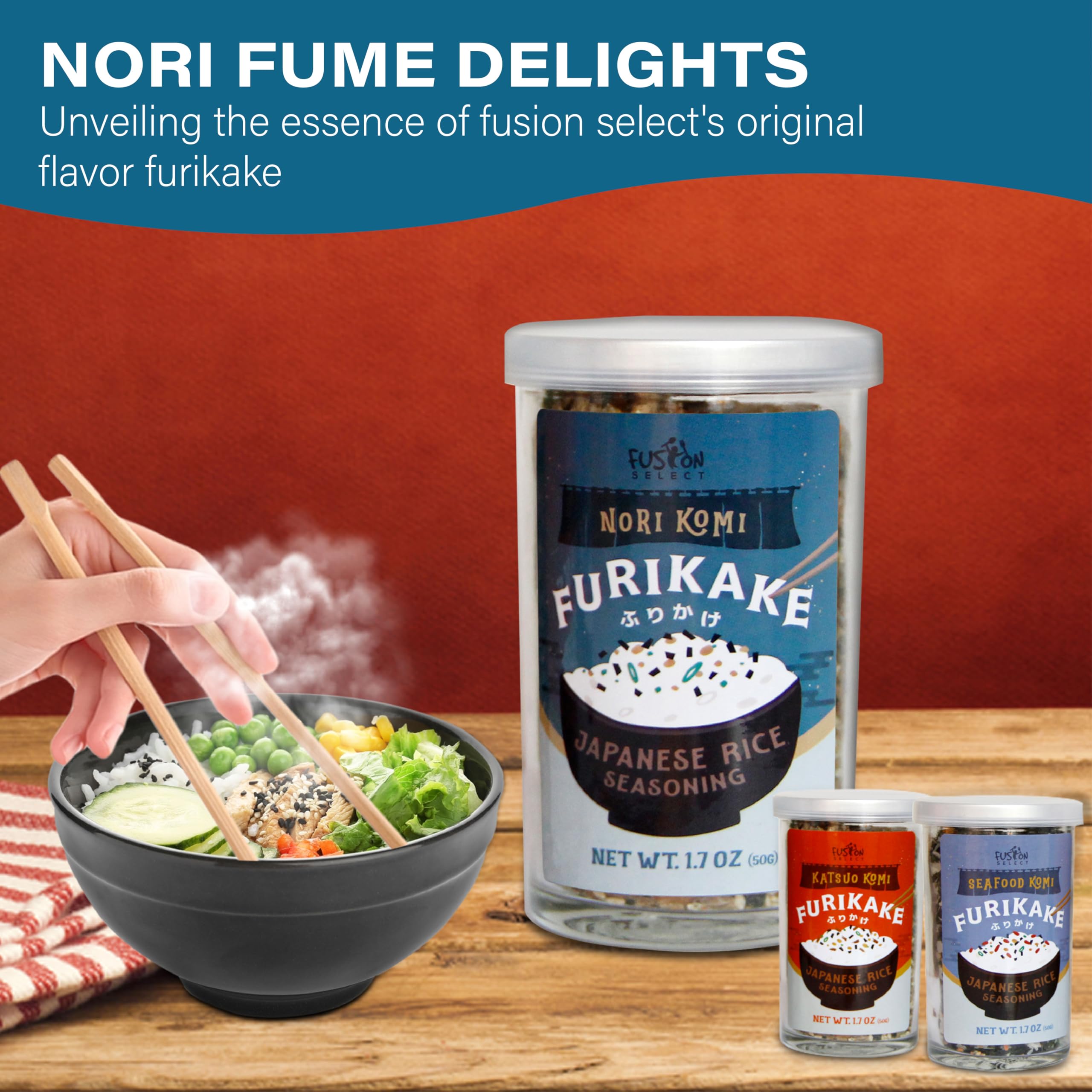 Fusion Select Furikake stir-fry veggies benefits aroma and texture.
