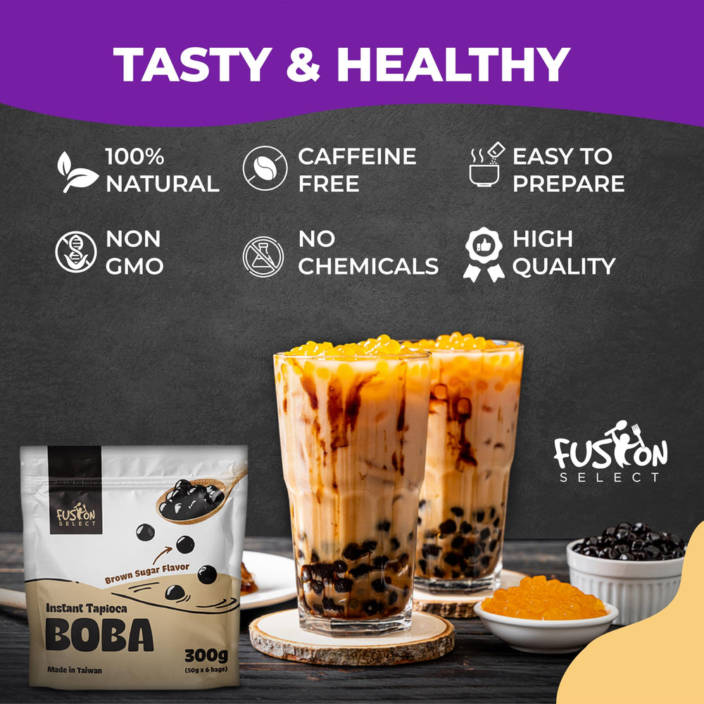 Fusion Select Instant Boba pearls add cafe-style texture to desserts at home.