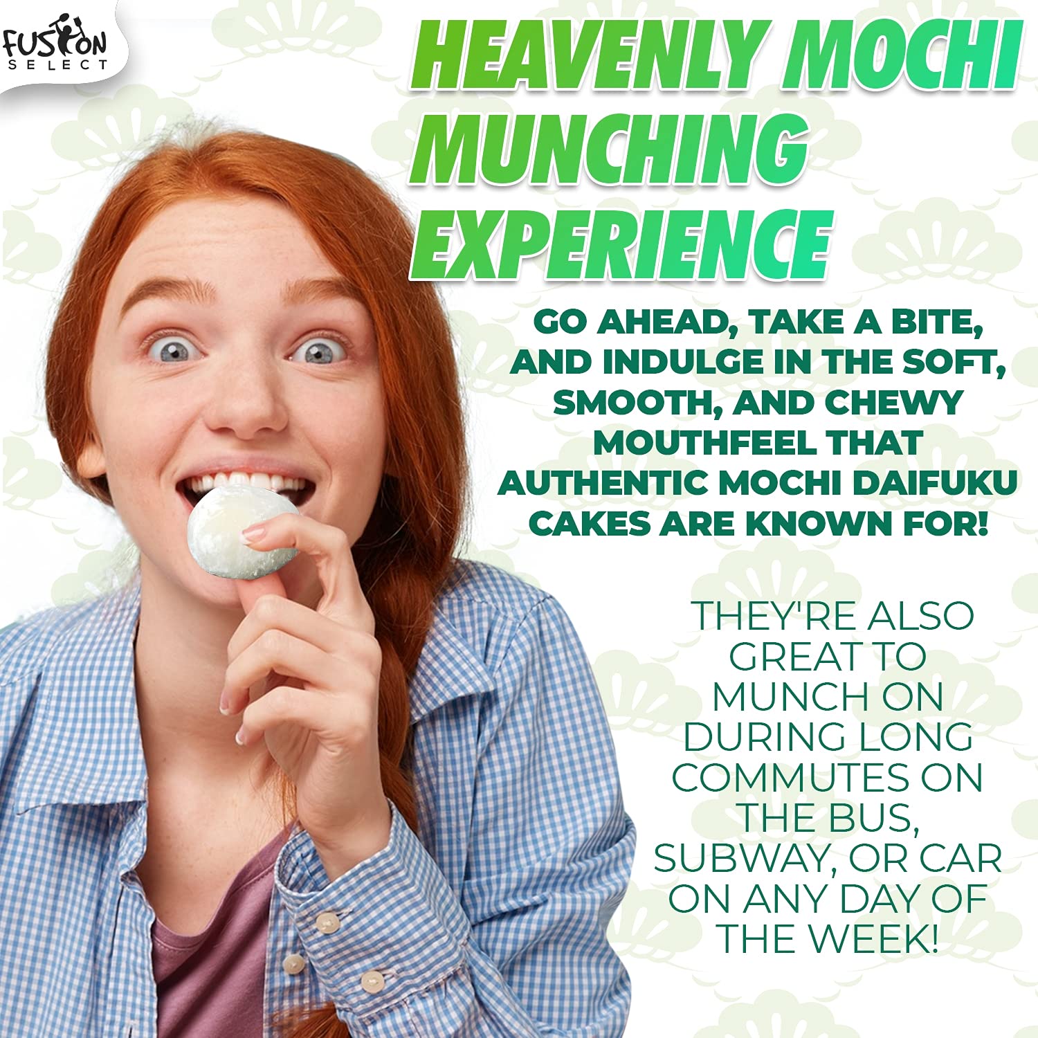 Fusion Select Mochi Daifuku bite shot invites a quick, satisfying snack.