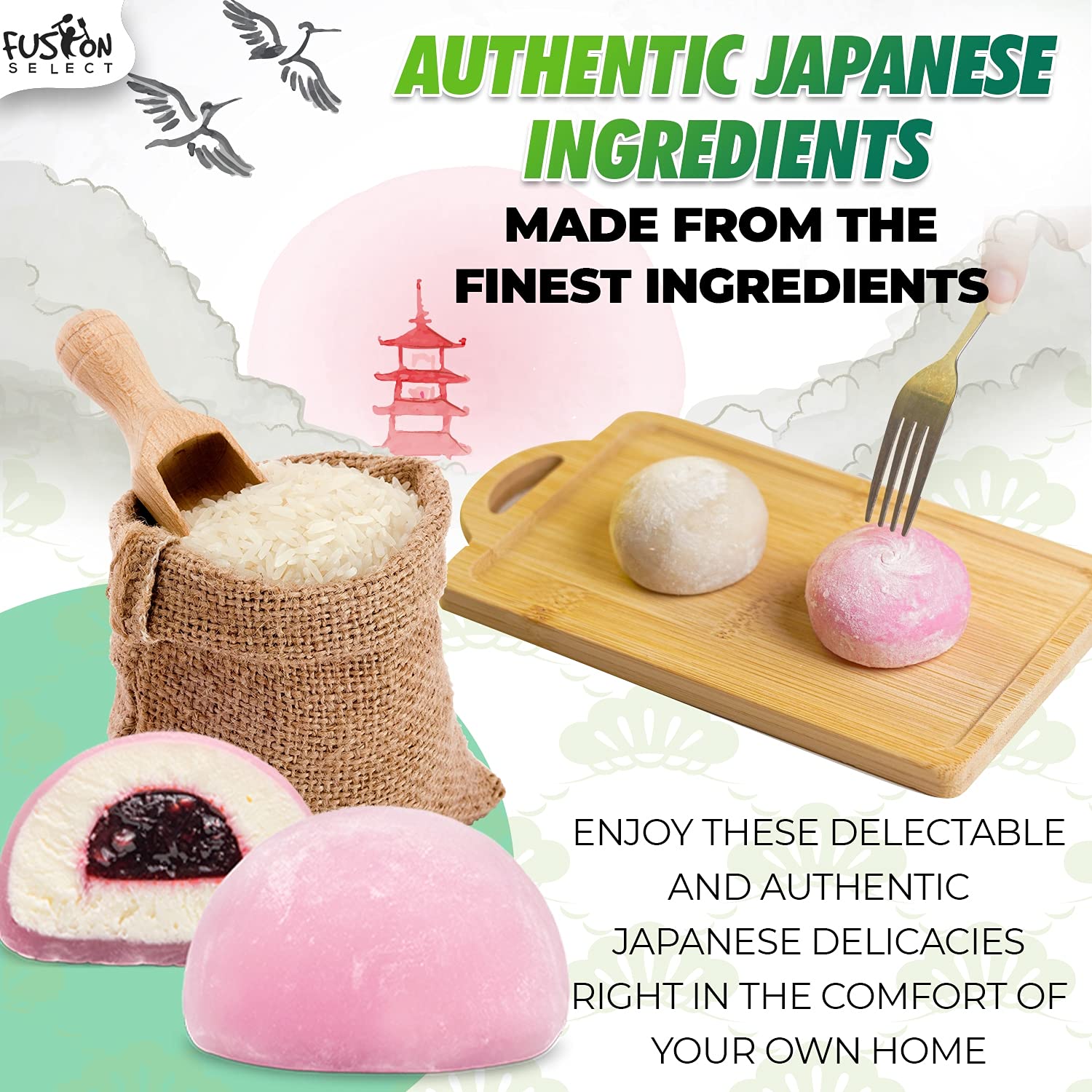Fusion Select Mochi Daifuku pack in hand shows six pieces.