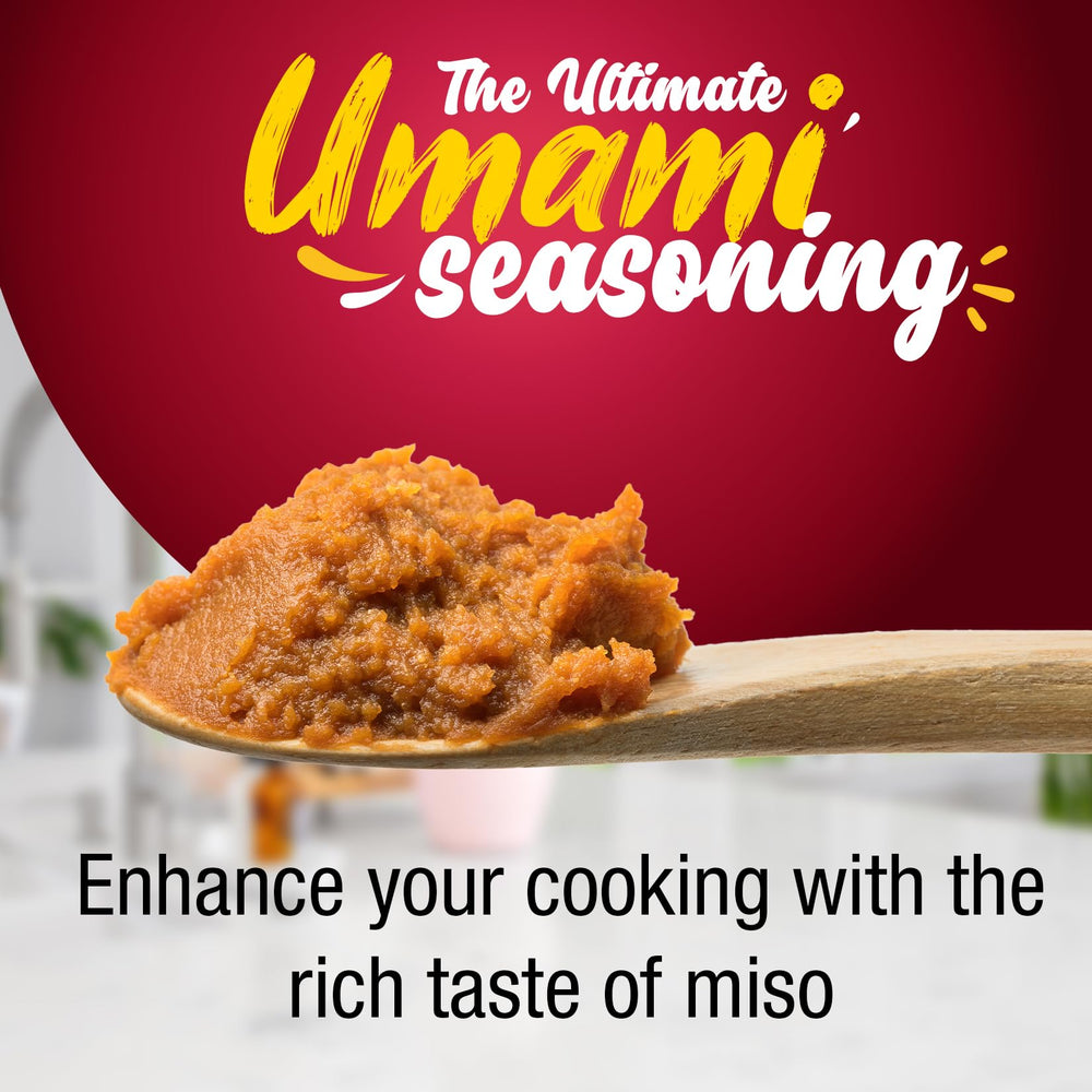 Fusion Select Organic Red Miso Paste label close-up highlights organic ingredients.