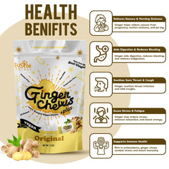 Fusion Select Original Ginger Chews pack front, Indonesian-inspired candy for travel comfort