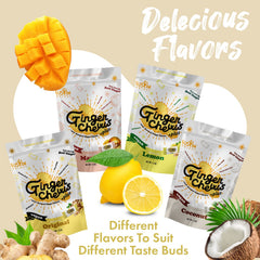 Fusion Select Original Ginger Chews textured-candies closeup, sweet-spicy bite