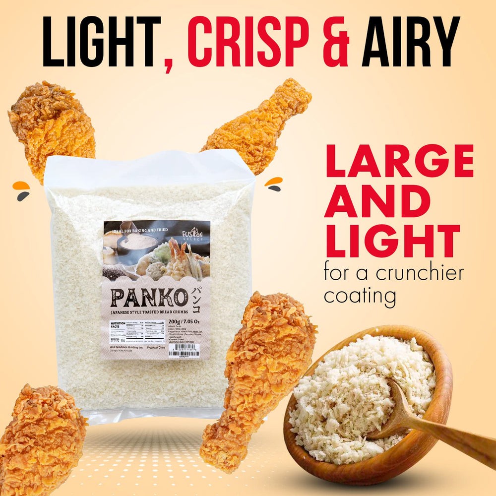 Fusion Select Panko Breadcrumbs ideal for breading and frying with an even golden crust.