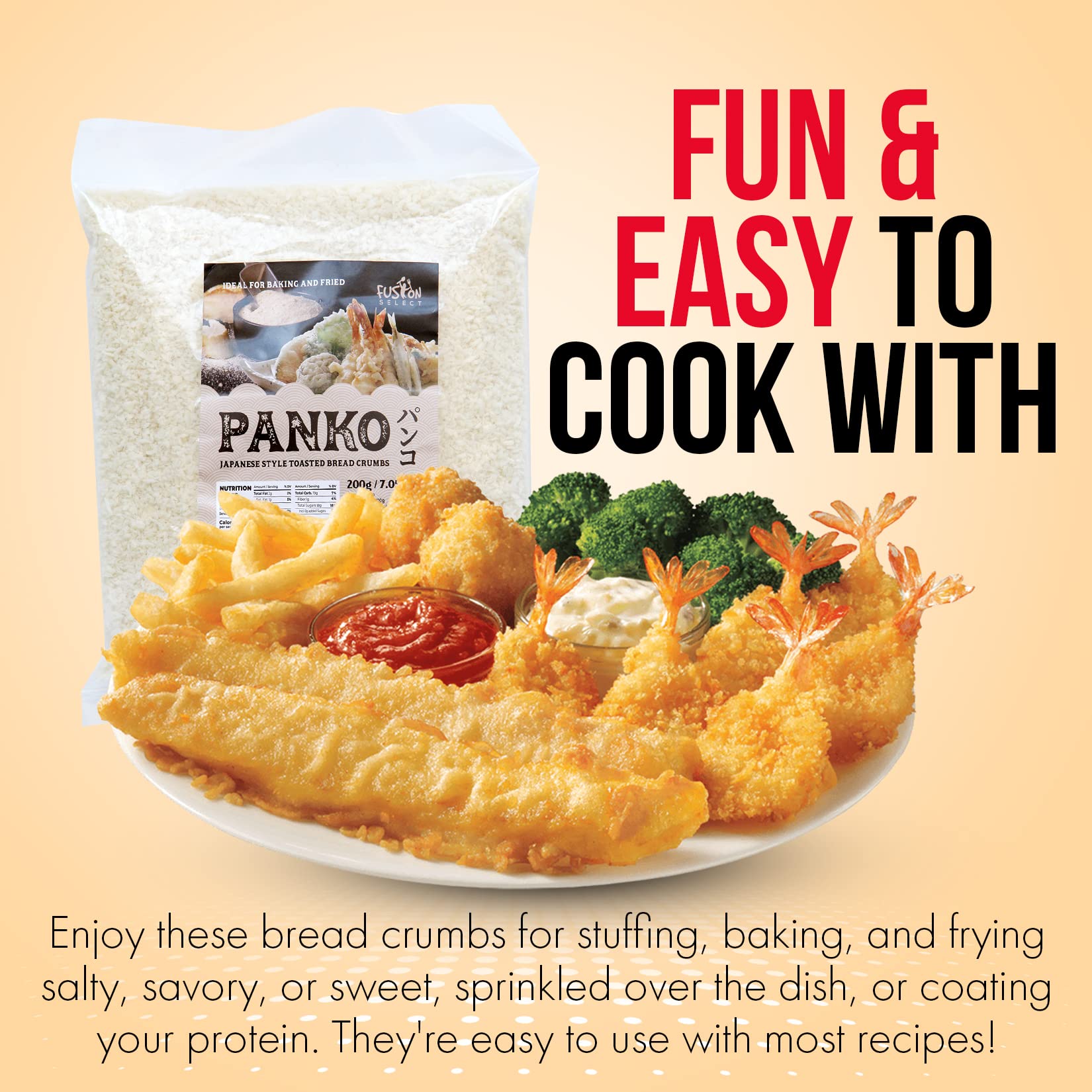 Fusion Select Panko Breadcrumbs add crisp texture to roasted vegetables.