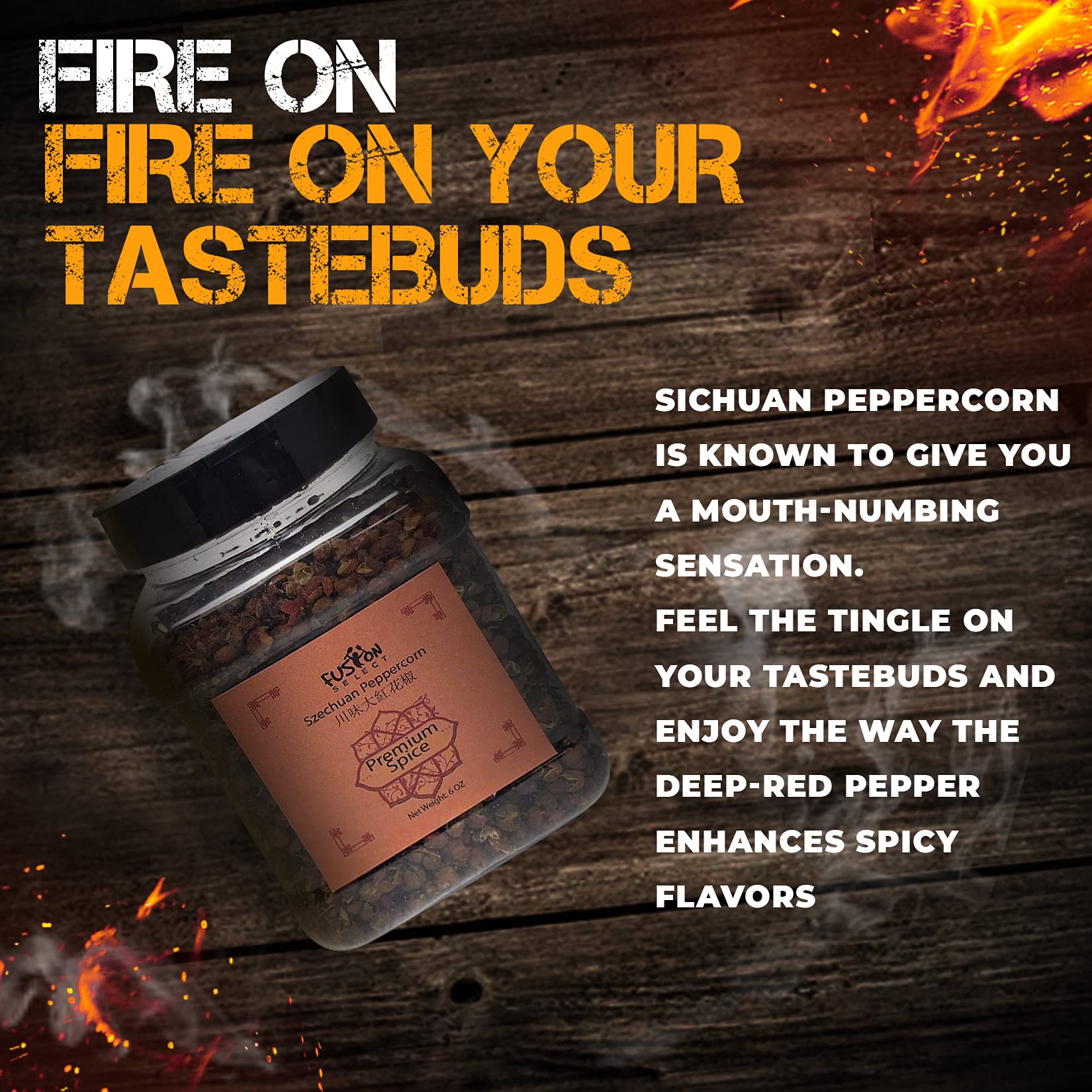 Fusion Select Premium Szechuan peppercorns aroma with lemon twist for bright seasoning