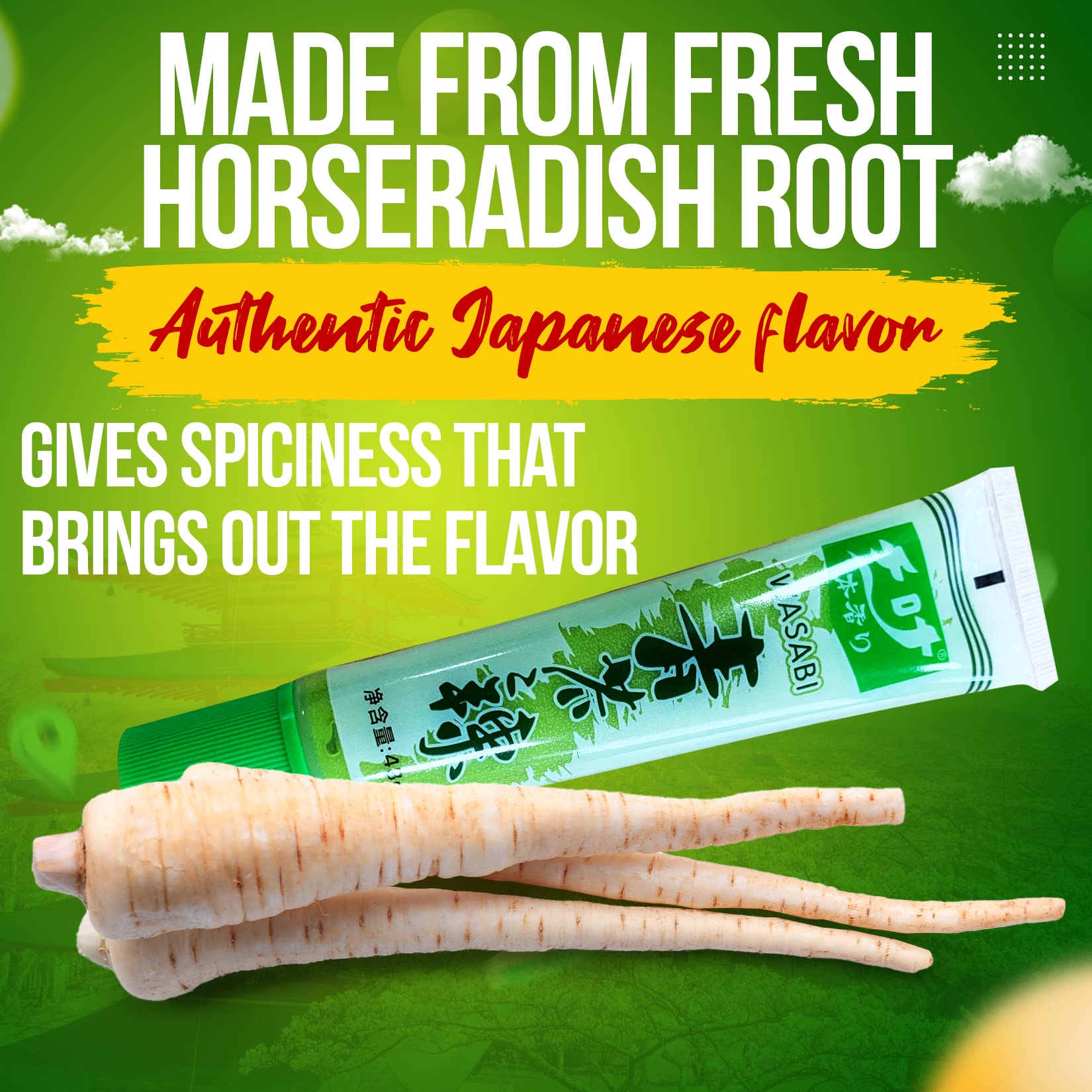 Fusion Select Real Wasabi Tube squeezed-dispensing: mess-free addition to meals.
