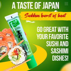 Fusion Select Real Wasabi Tube texture-closeup: vibrant green paste ready to spread.