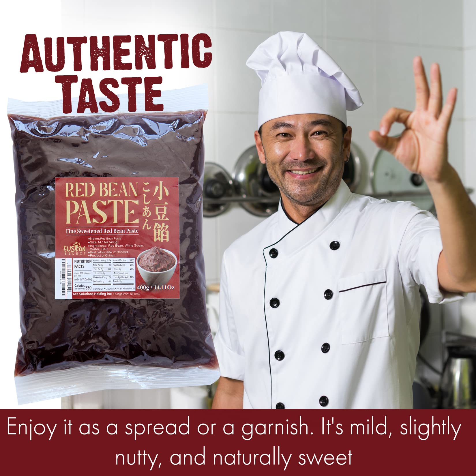 Fusion Select red bean paste for buns, easy filling and flavorful bite.