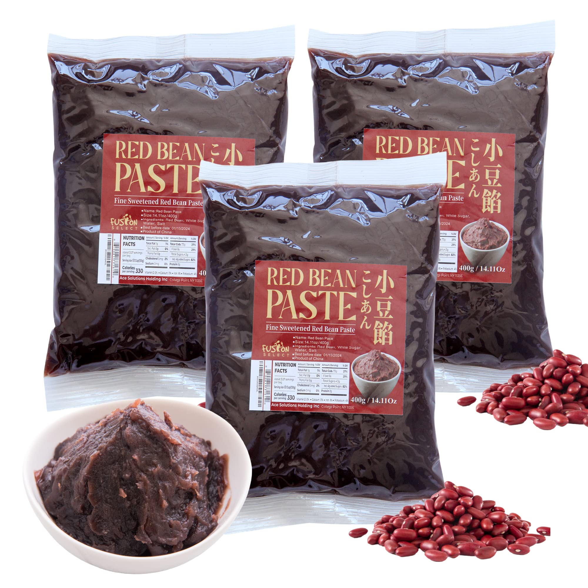 Fusion Select red bean paste three-pack jar ready for dessert prep