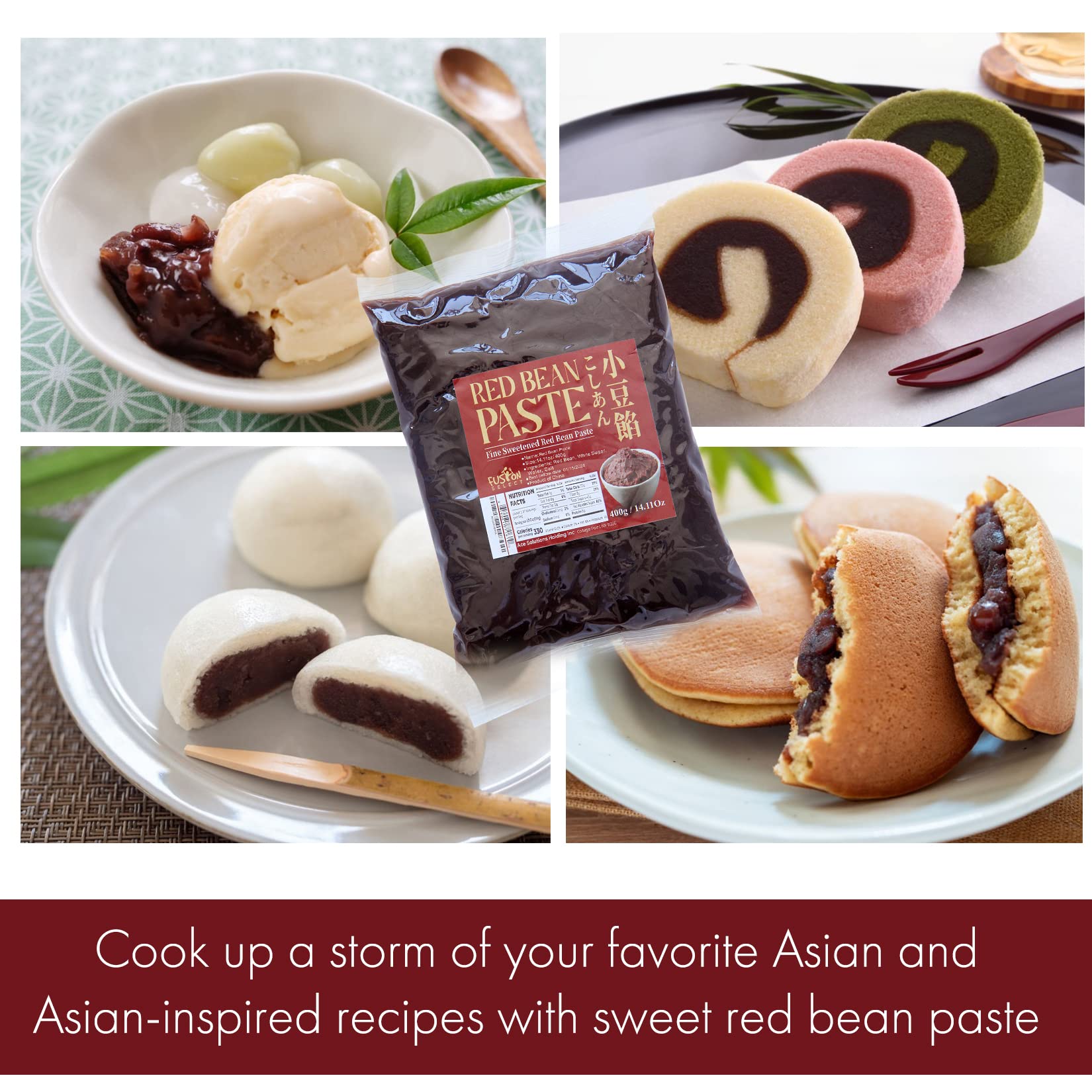 Pastry filling using Fusion Select red bean paste for layers