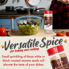 Fusion Select Roasted White Sesame Seeds in a soup bowl, adding subtle toasted notes