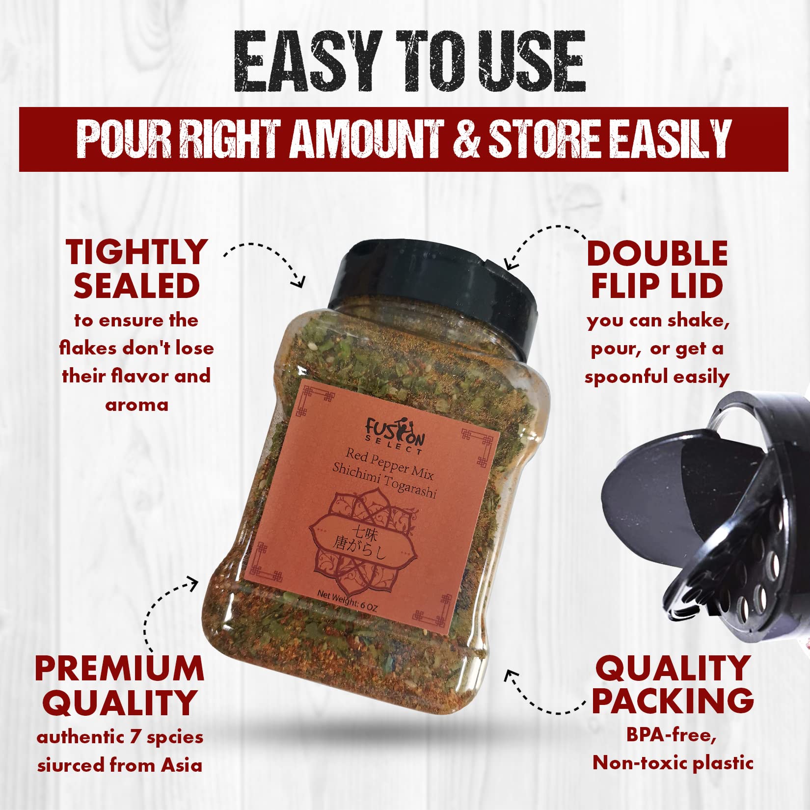 Fusion Select Shichimi Togarashi kitchen use scene suggests vibrant spice for ramen.