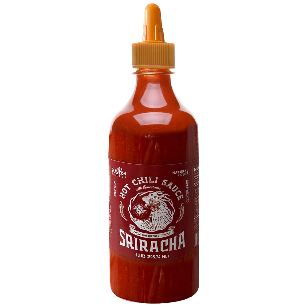 Fusion Select Sriracha bottle front view for bold flavor in meals
