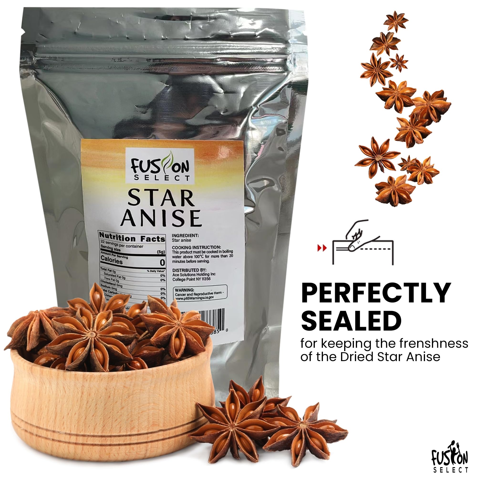 Fusion Select star anise enhances pho, curries, and spiced drinks with warm aroma.