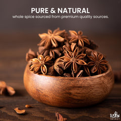 Fusion Select star anise whole badian spice pod closeup highlighting warm, sweet aroma.