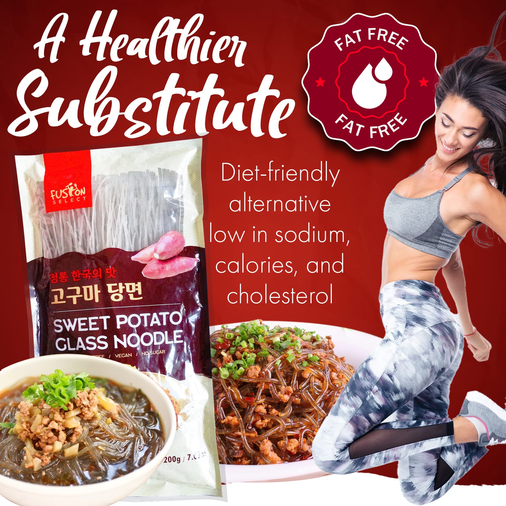 Fusion Select stir-fry glass noodles in a pan show quick-cook texture.