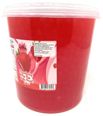 Close up of Bobaz pearls texture delivering juicy strawberry pops